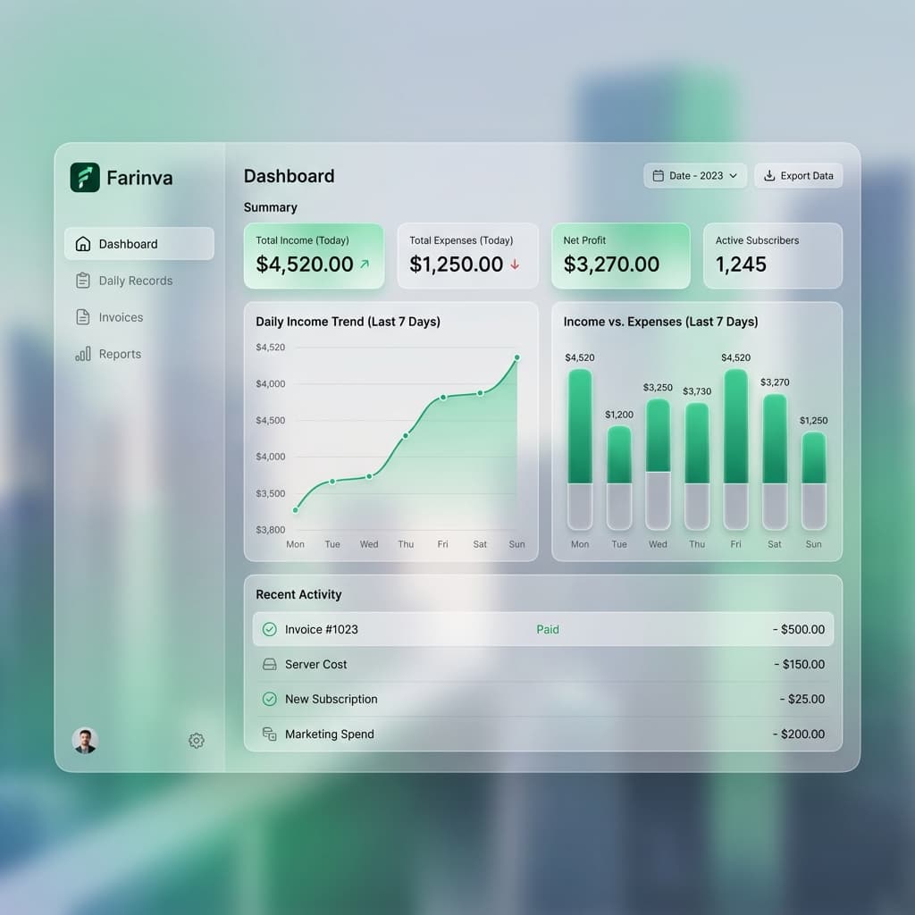Farinva Dashboard Preview